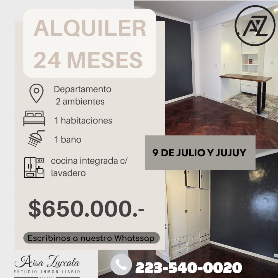 ALQUILER 24 MESES - 9 DE JULIO Y JUJUY 