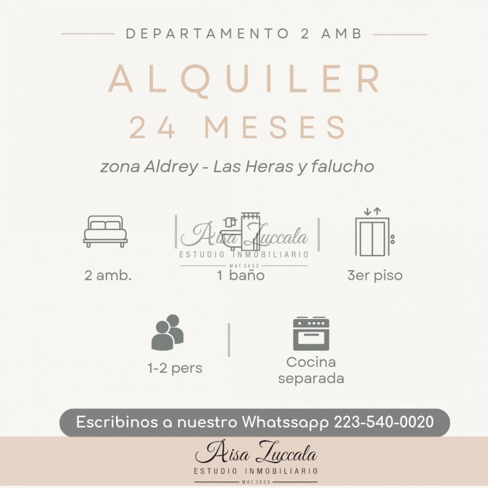 ALQUILER 24 MESES - ZON ALDREY 