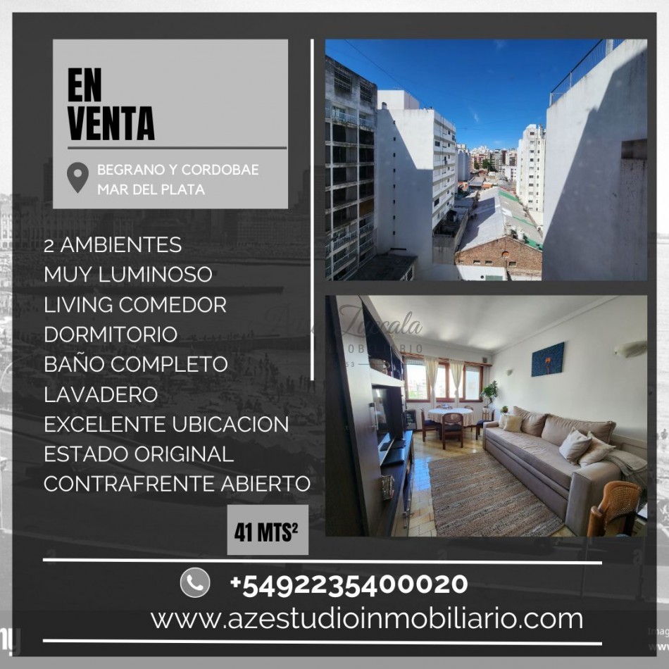 EN VENTA! 2 AMB ZONA CENTRO 