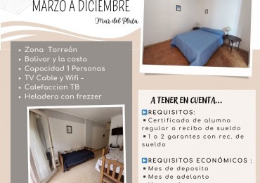 ALQUILER MARZO A DICIEMBRE - ZONA TORREON 