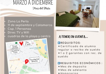 ALQUILER MARZO A DICIEMBRE - ZONA LA PERLA 