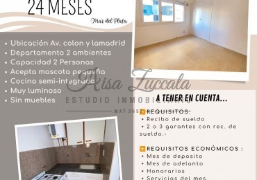 ALQUILER 24 MESES - ZONA PLAZA COLON
